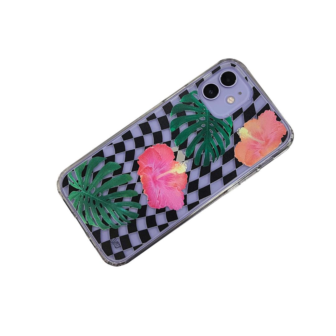 Tropical Checkerboard Clear Case