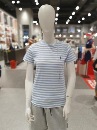 폴로랄프로렌 여성 스트라이프 반팔 티셔츠 블루 211698034018 POHH32FM0960