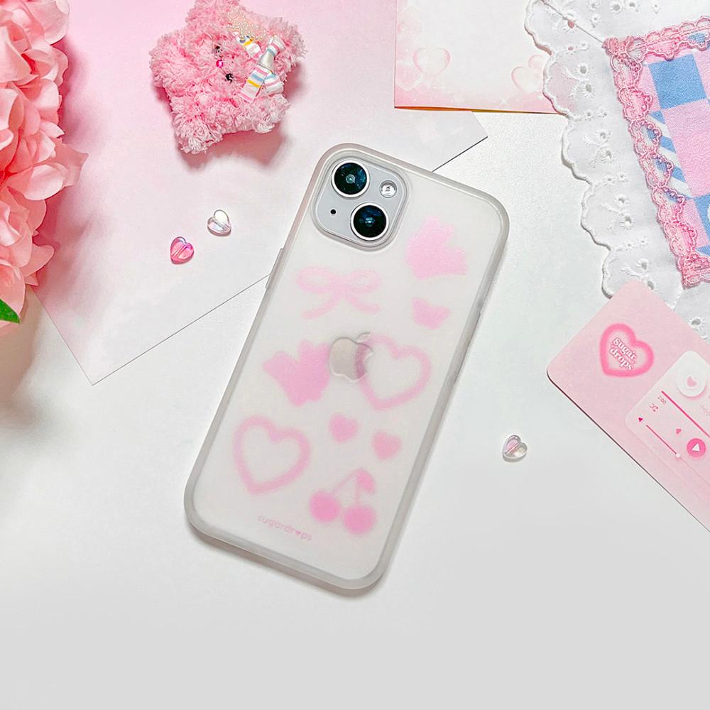 [슈가드롭스] 틴티드 핑크 반투명 젤리케이스