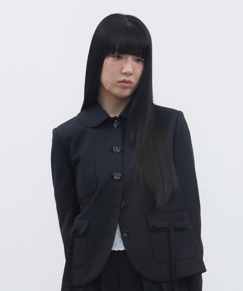 뚜오미오(TUOMIO)  ROUND COLLAR RIBBON JACKET [BLACK] - 사이즈 & 후기 | 무신사