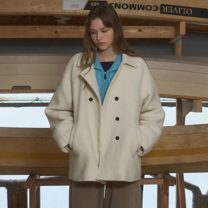 Olssen double breasted coat (ivory)