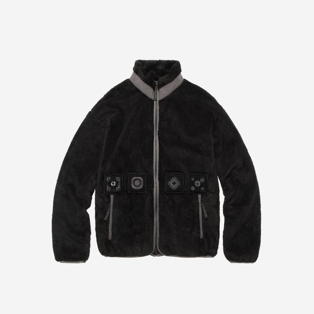 (12.20 PM6:00) sherpa fleece jacket - black brown
