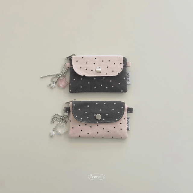 오브디어민 미니 별 배색 카드 지갑 2color
