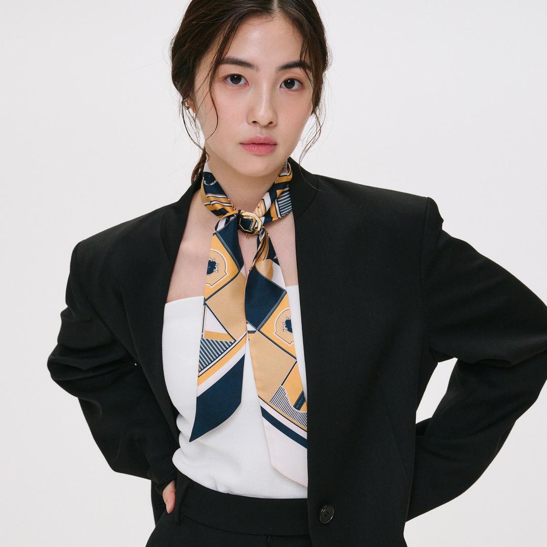 실크 쁘띠 트윌리 스카프 파인 옐로우