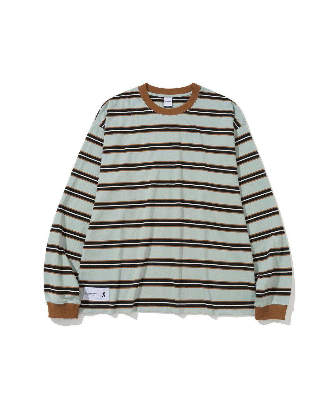 STRIPE LS TEE SKYBLUE