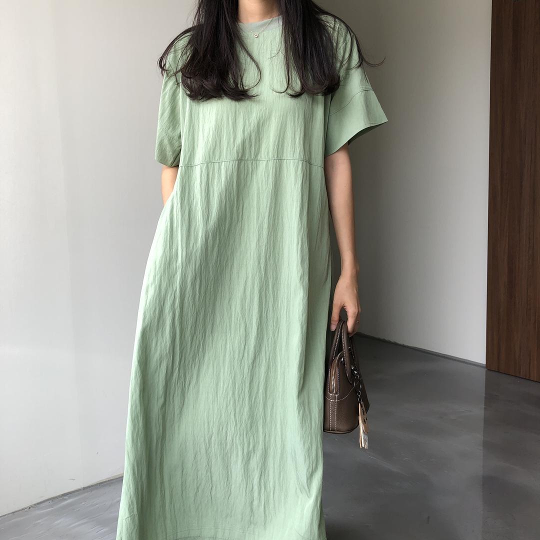 한여름강추원피스) 비춤없음 얇은 레이온원단 A라인 주머니 밴딩넥라인 임부 임산부 만삭 원피스