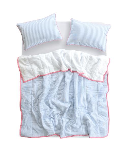 어라운드 스트라이프 순면 시어서커 여름이불세트 SS/Q 오션블루