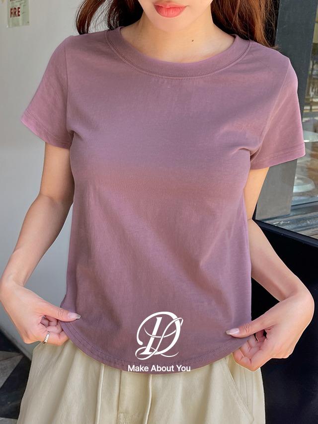 [2천장돌파][MADE] 빅사이즈 44-110 파핑 5컬러 코튼 라운드넥 밑단 굴림 무지 반팔 티셔츠