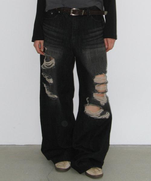Faye Damage Jeans - Black