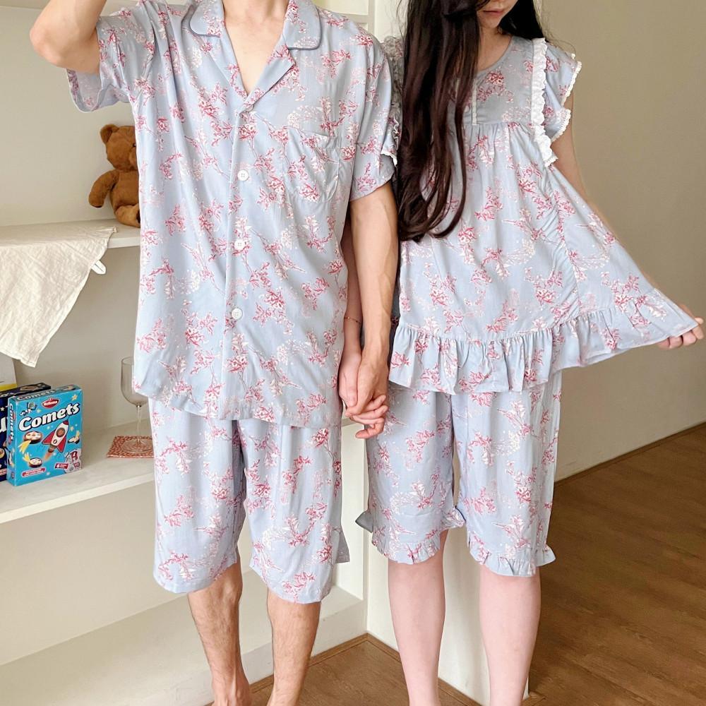 국산 여름 인견 커플 잠옷 로아 신혼 파자마 빅사이즈