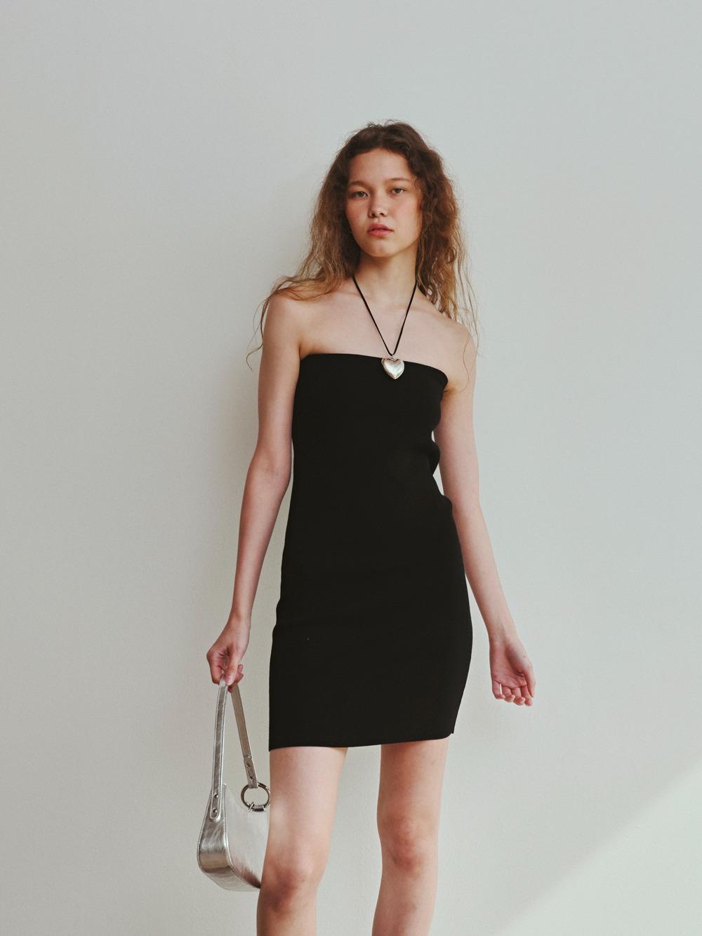 Tube top mini dress / Black