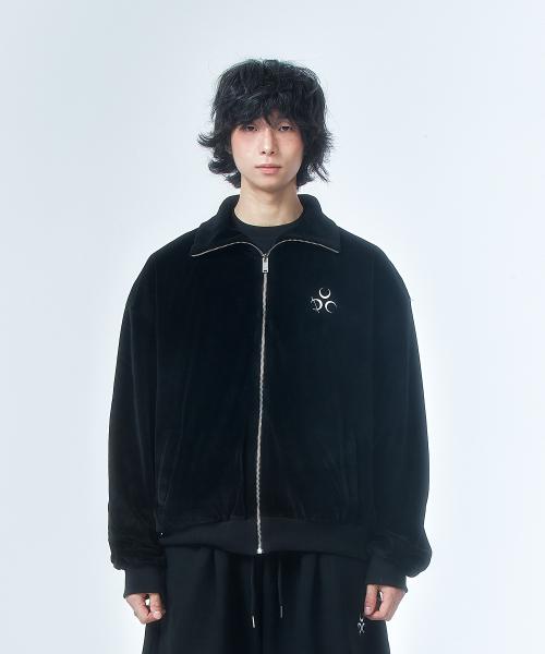 Signature Velour Zip-Up BK