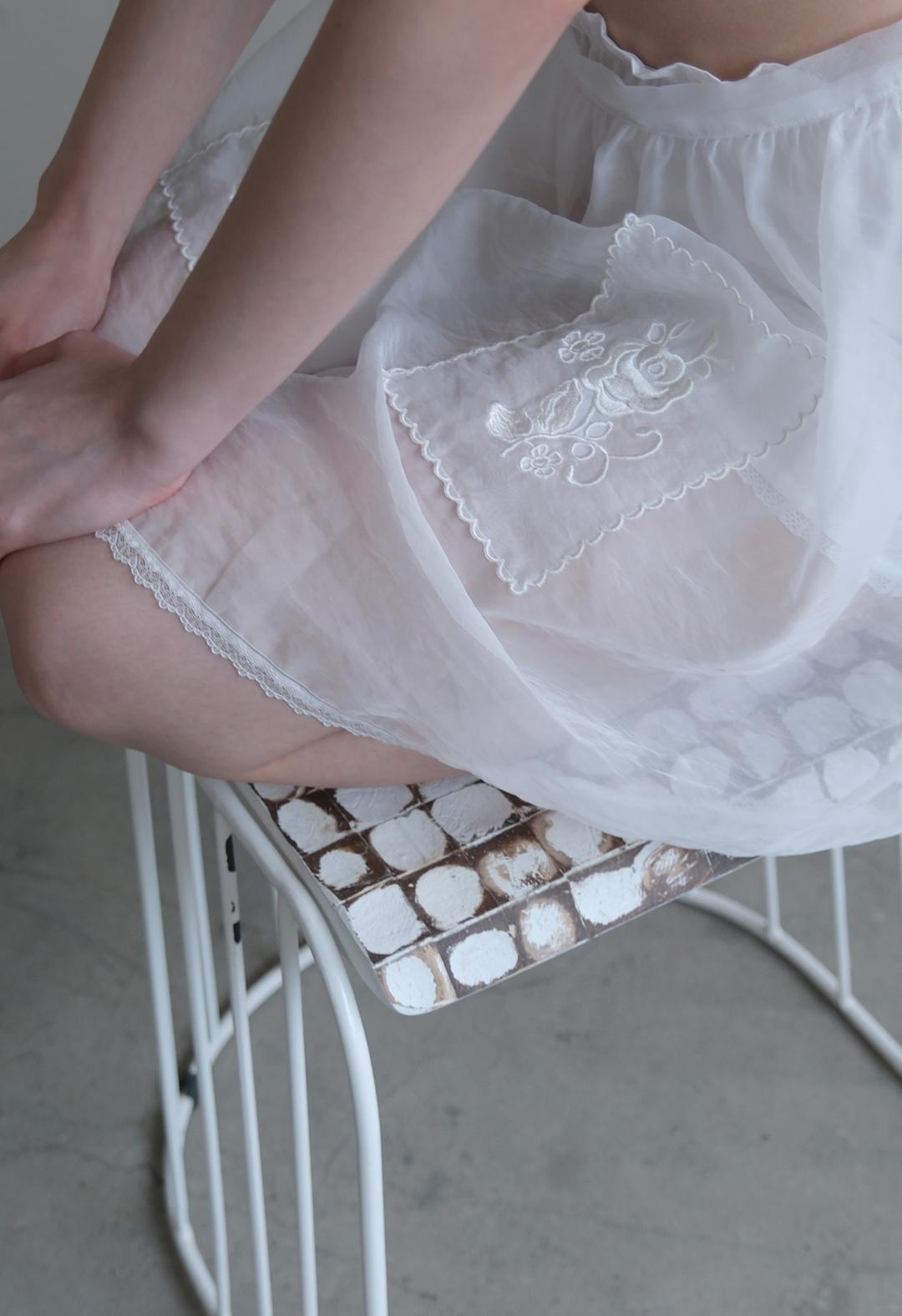Flower Embroidered Apron