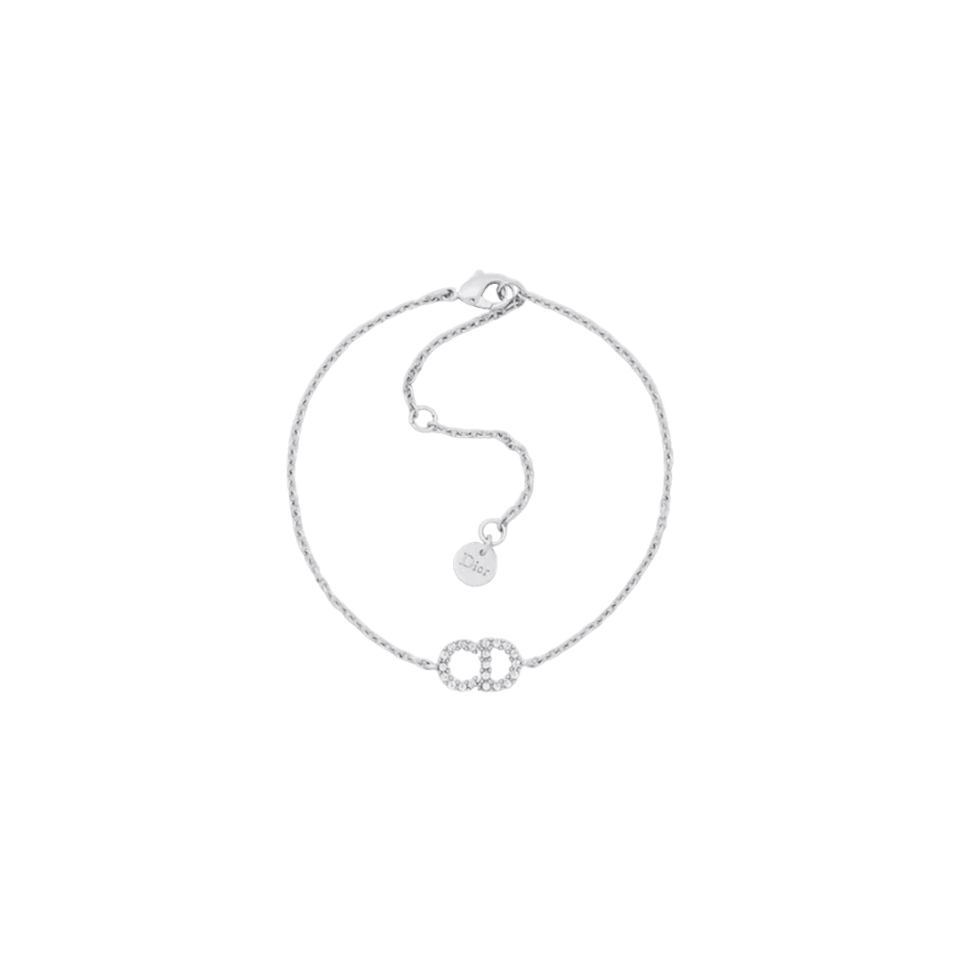 Dior Clair D Lune Bracelet Silver Finish Metal & White Crystals