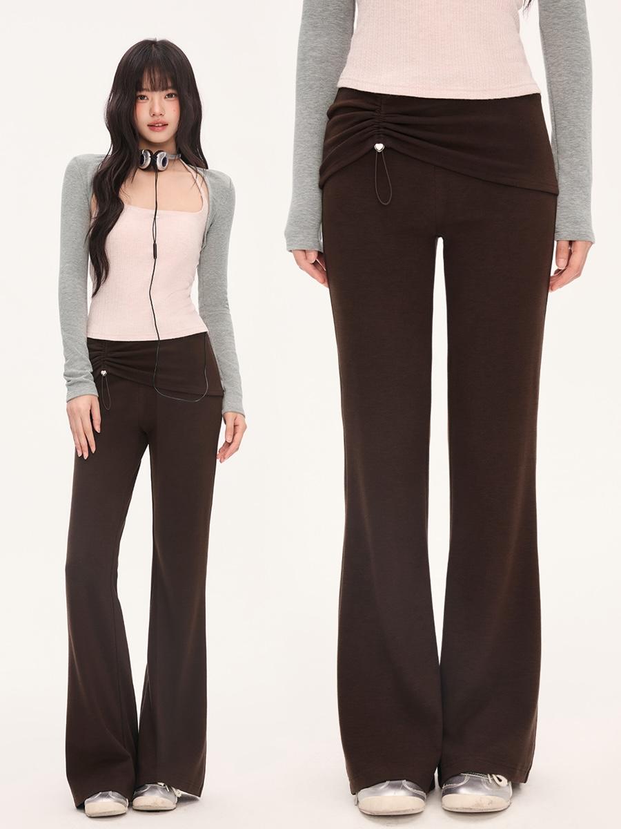 Weekendhub Love Drawstring Cover Flared Pants