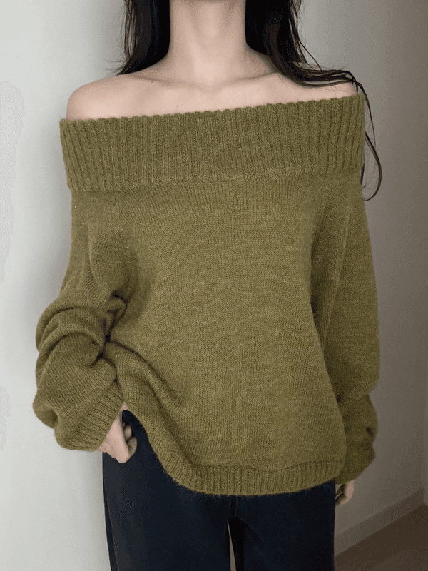 (3일 이상) 트루브 알파카 오프숄더 니트 4color