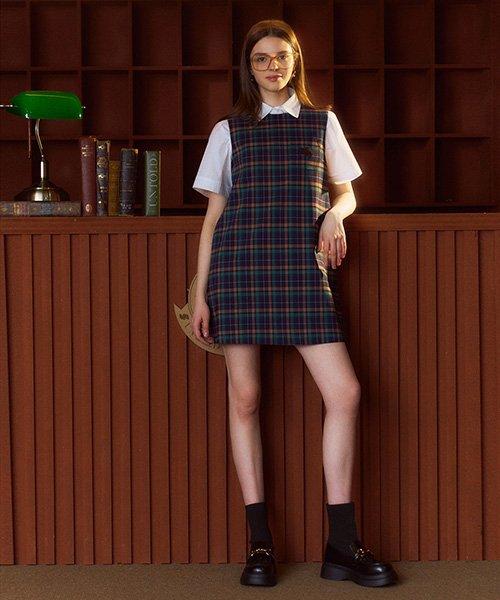 프랩 타탄체크 미니드레스 네이비타탄 [U3S0O60355]