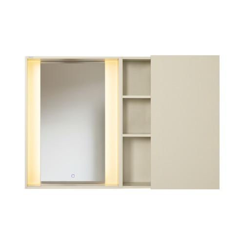 홈케어 클렌징 LED 간접 조명 거울 1도어 1사이드선반 상부장 세트