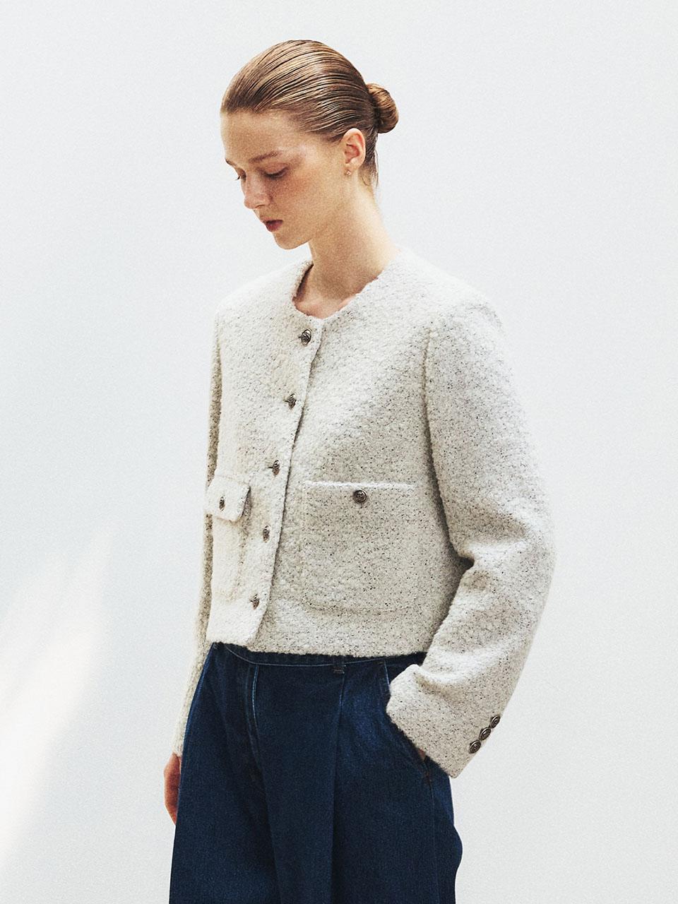 Tweed Crop Jacket KW4SJ7340_AE