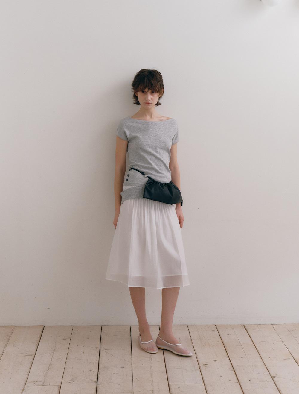 HEM SLIT BOATNECK KNIT [GREY]