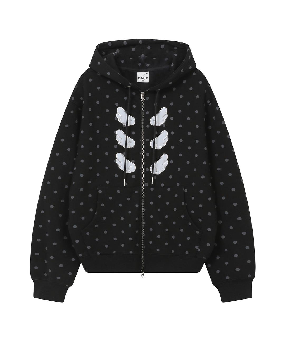 (11/10 예약발송) 엔젤 후드 집업 [도트 블랙]