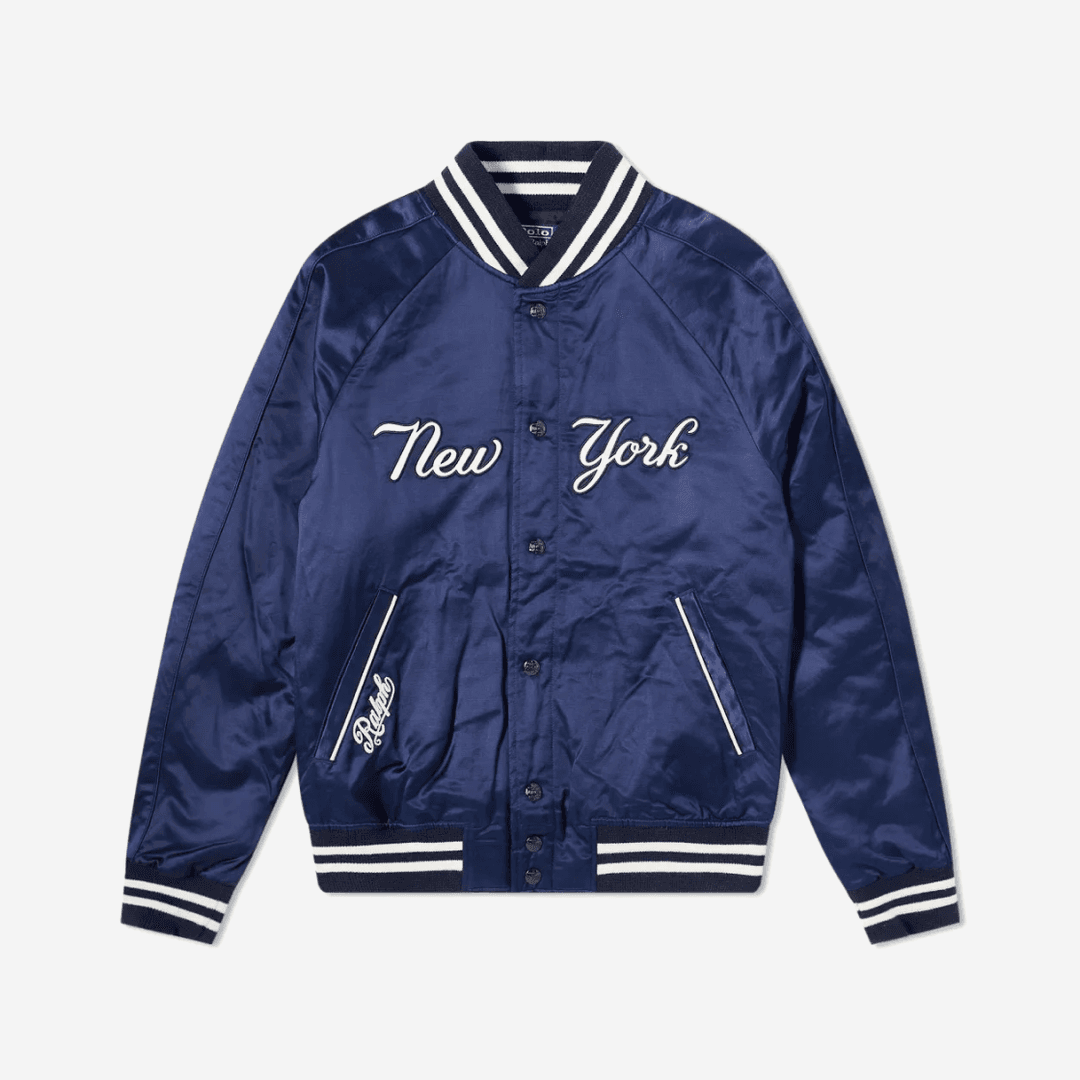 Polo Ralph Lauren x MLB New York Yankees Satin Varsity Jacket Navy