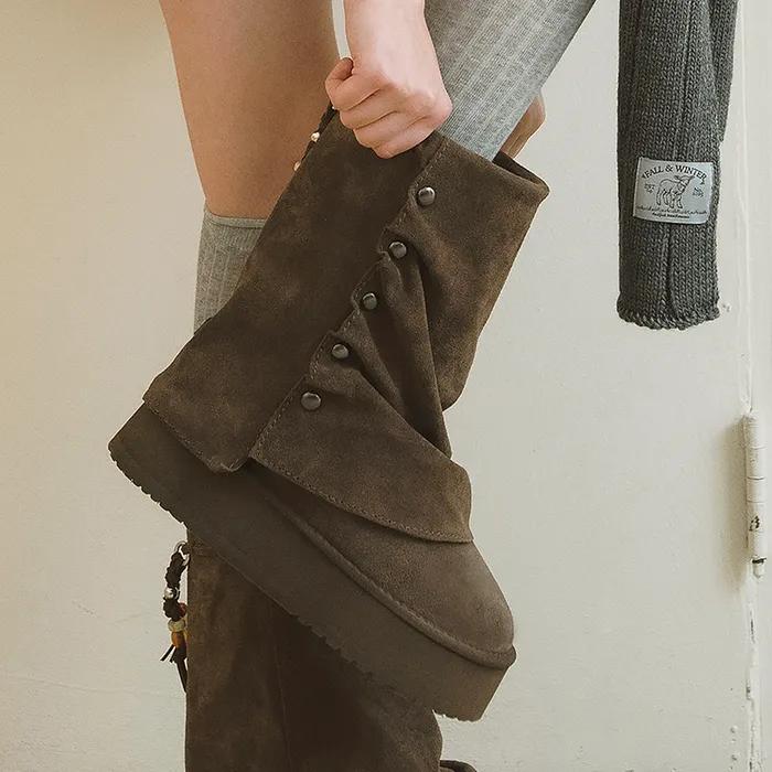 STUD MAXI FOLDED BOOTS MIDDLE - 2 colors