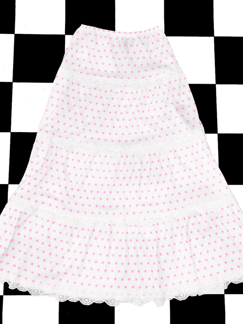 STAR LONG SKIRT IN WHITE