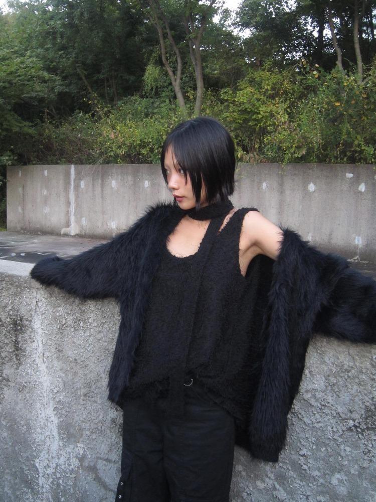 Soft fur cardigan (소프트 퍼 가디건 BLACK)