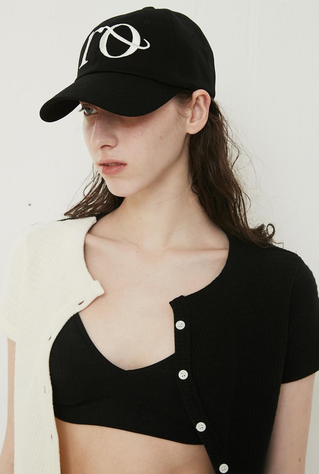 R RO EMBROIDERY BALL CAP_BLACK