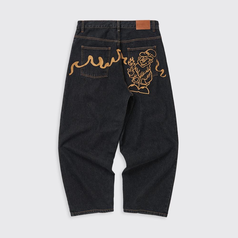 DWARF DENIM PANTS BLACK