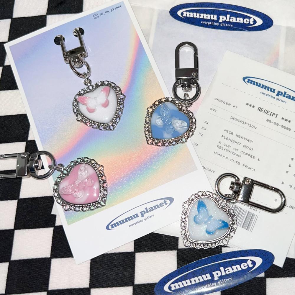 유니크 레트로 하이틴 레진 열쇠고리 키링