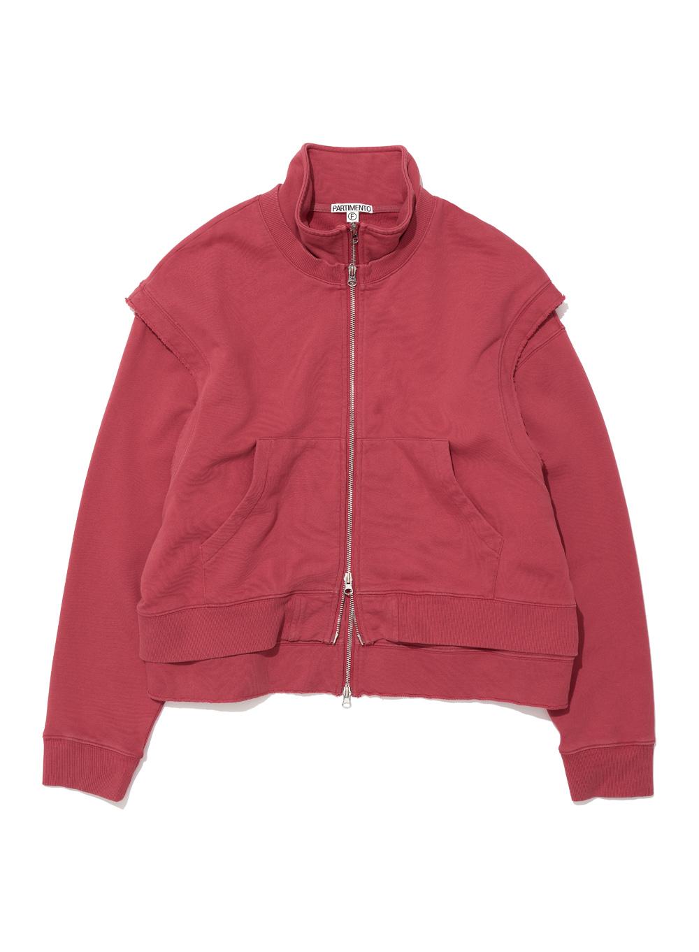 [WOMEN] 2 IN 1 CONVERTIBLE TERRY ZIP-UP_CHILI