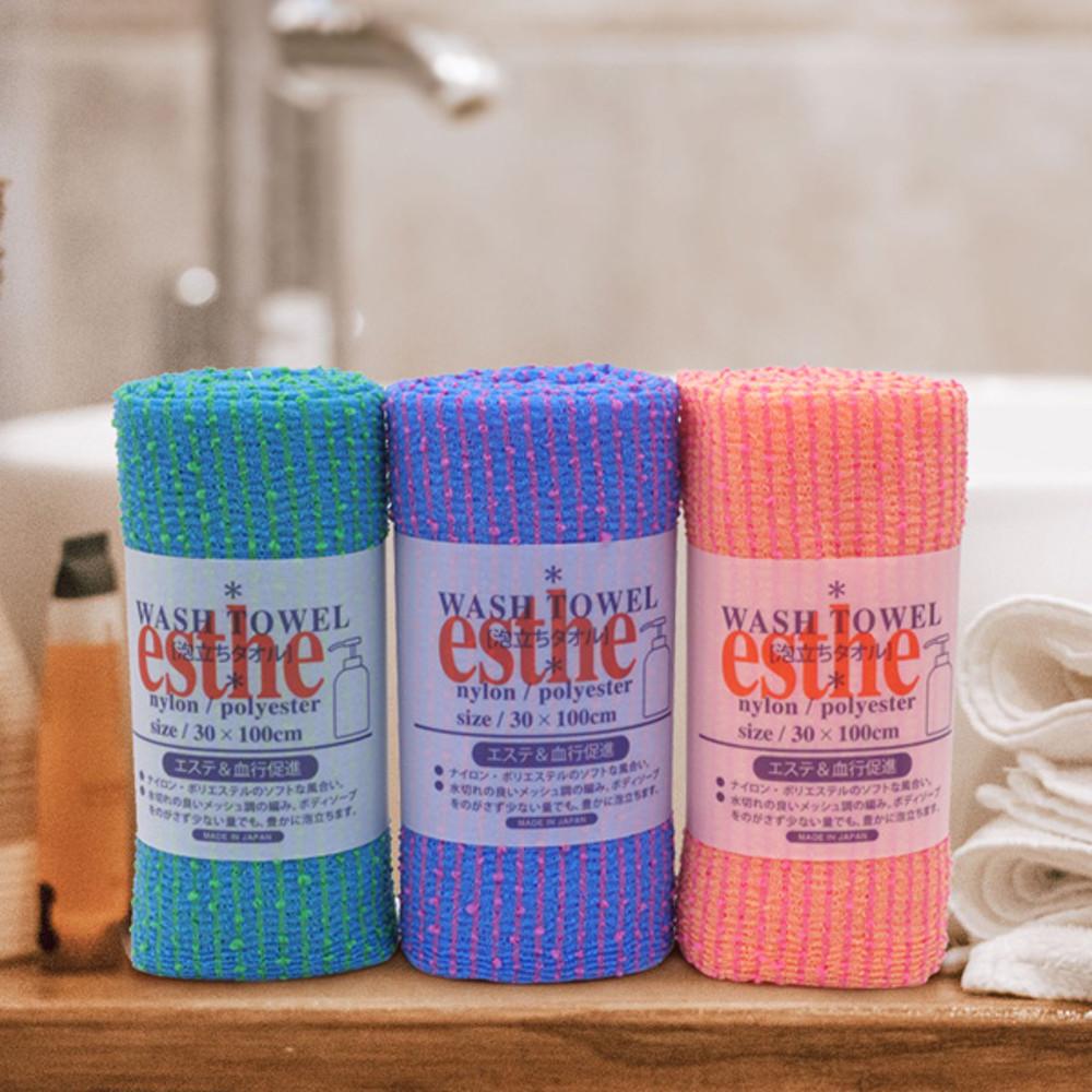 일본 에스테 샤워타올(1p) 시원한 저자극 거품 샤워타올 모음