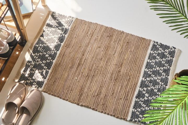 빈티지 코튼 핸드메이드 발매트 현관 주방 매트 01 (94 x 60cm)