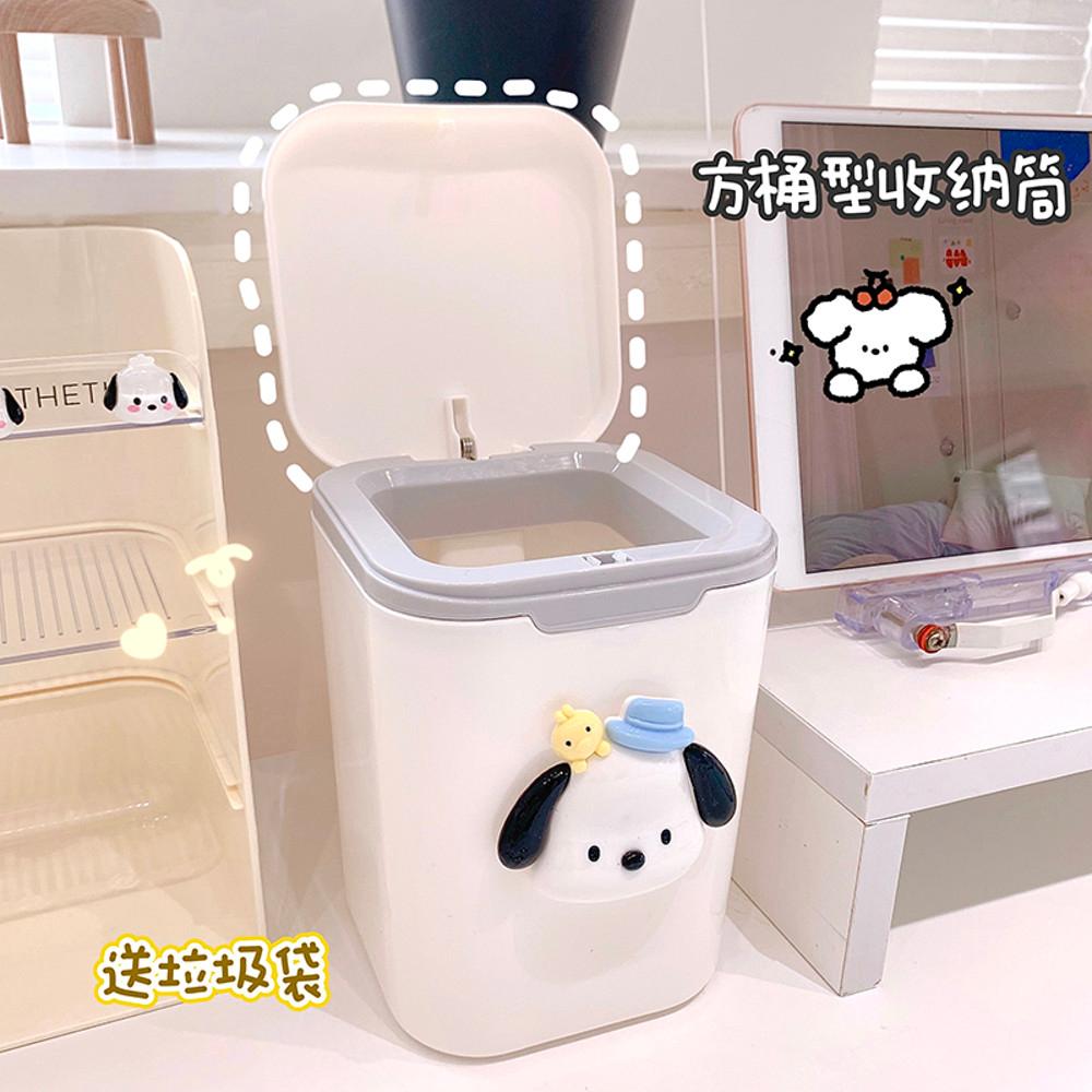포차코 쿠로미 시나모롤 책상 휴지통 테이블 쓰레기통 미니 소형 뚜껑달린 캐릭터 귀여운