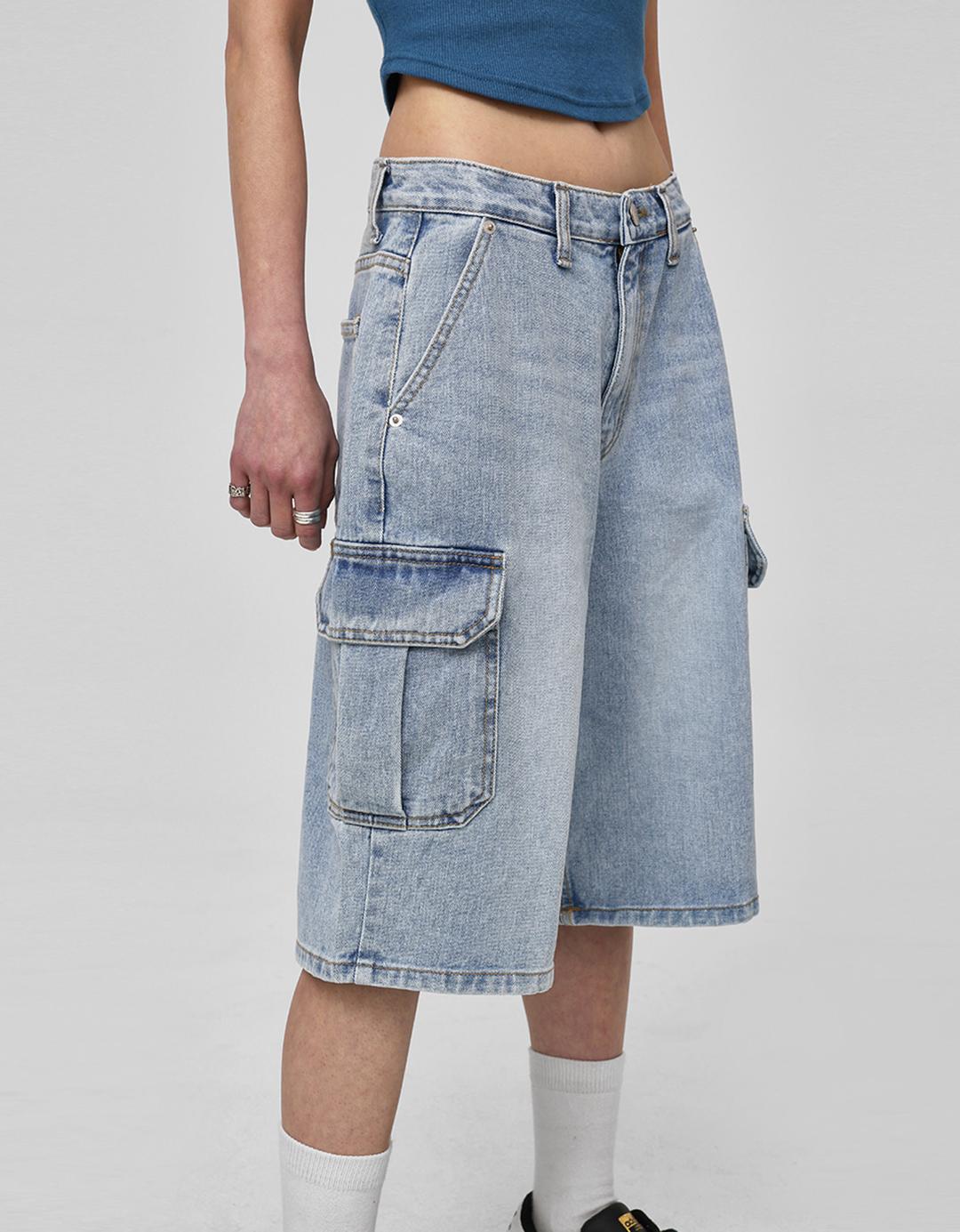 피눗 버뮤다 카고 데님팬츠