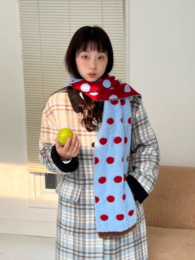 NotheCase 폴카 도트 양면 스카프 목도리