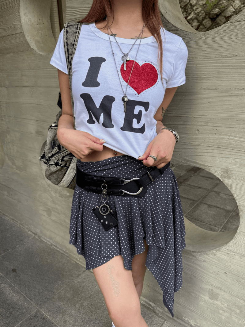 LOVE ME HALF TEE (3color)