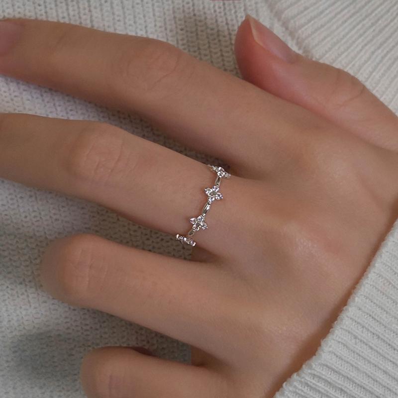 실버 플로렛 스톤 반지