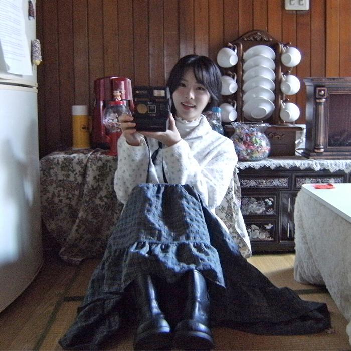 [자체제작] 체크 캉캉 빈티지 롱스커트