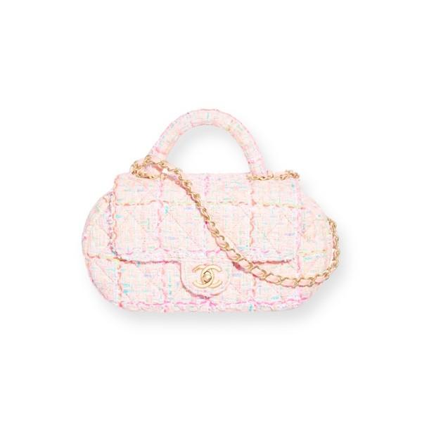 chane* tweed top handle bag