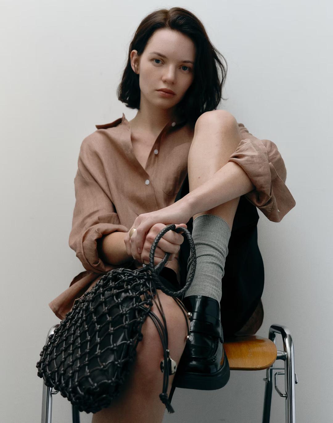 [RETE][참장식 포함] 레테 네트 숄더 S 다크브라운