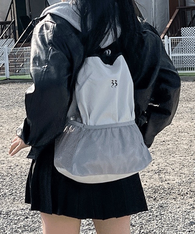 y2k 스트릿 매쉬 네트 스트링 나일론 짐색 백팩 복조리 가방