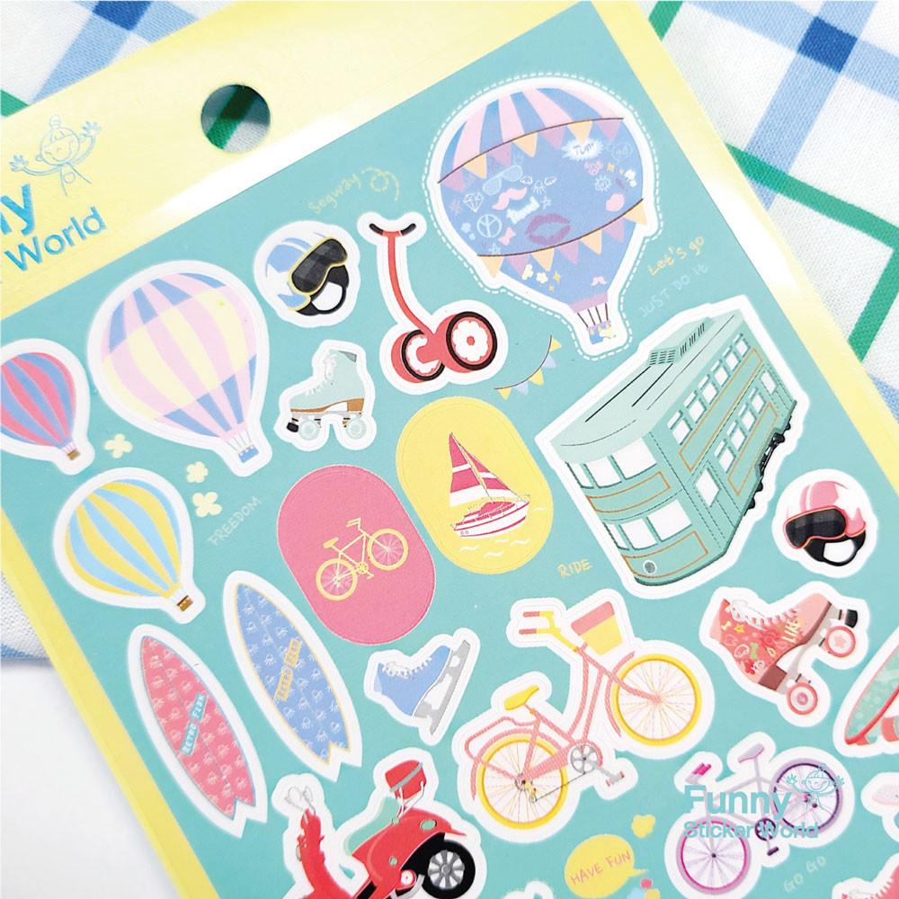 퍼니스티커 탈것 팬시 스티커 AT-208 Vroom Vroom 부릉부릉 아트지 스티커