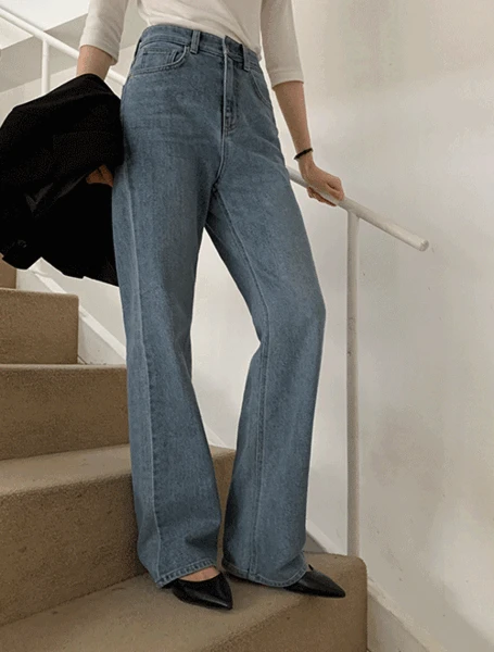 [100벌코디가능/제2의커스텀핏/숨쉬는데님/프리미엄링사][made] Premium Better Jeans (No.P047) 프리미엄 페미닌 스트레이트 [2Types기본/롱(+5cm)](미디엄블루)