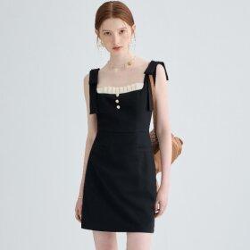 [디니지아]디니지아 VEGA 2타입 어깨 끈 리본 매듭 드레스 9760