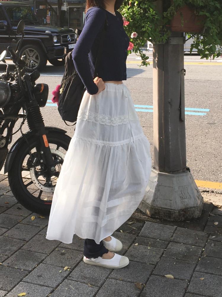 lily lace cotton skirt : ANYWAYSUMMER