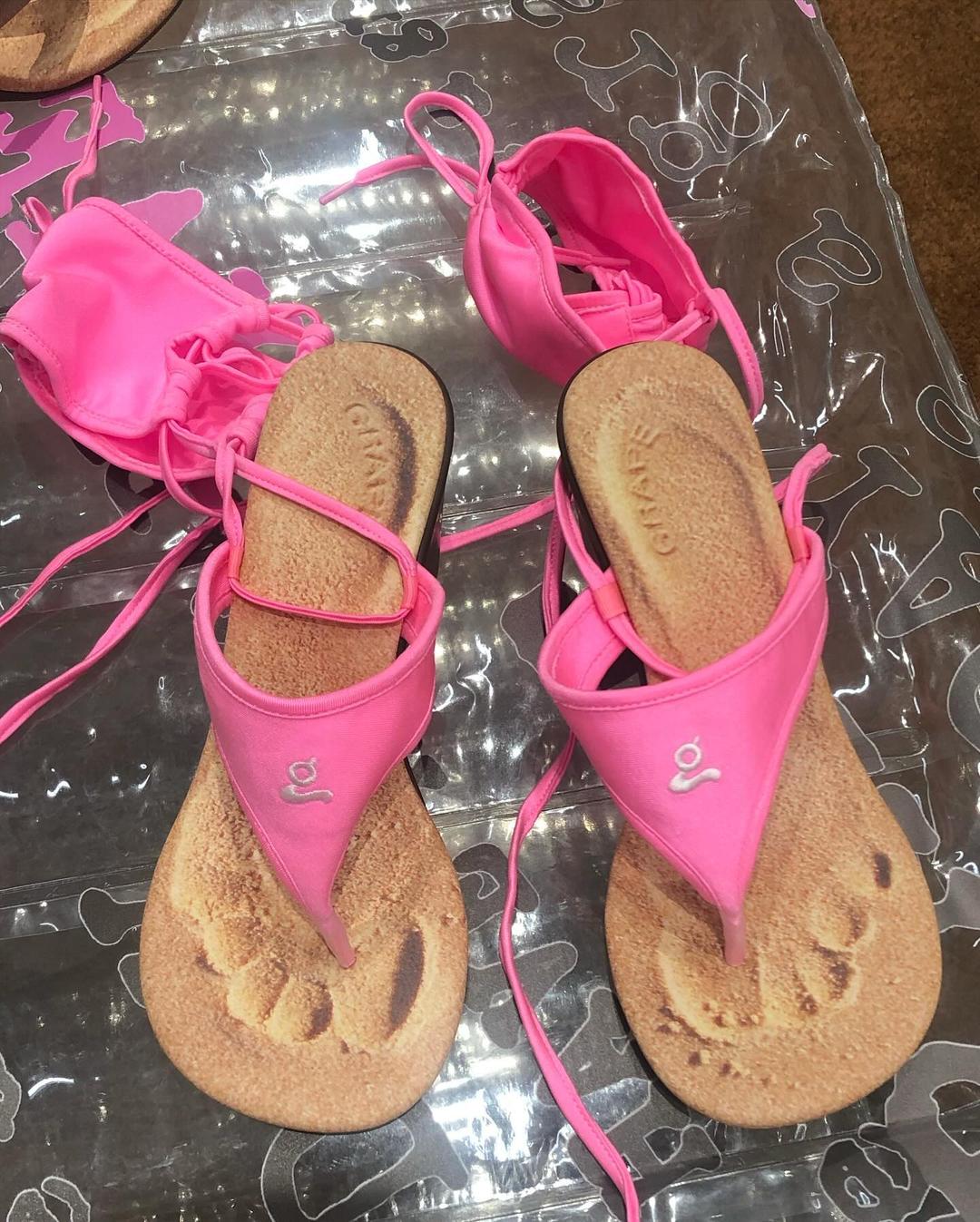 BIKINI Embroidery WEDGE HEEL FLIP-FLOPS