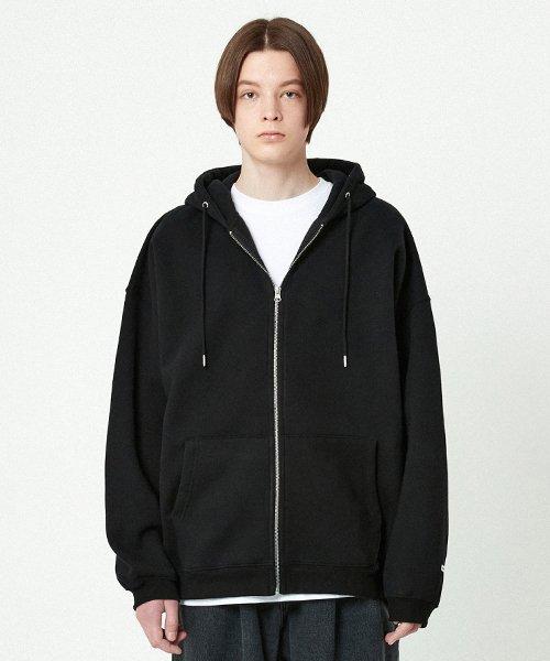피치스킨 오버핏 후드집업 MZT101 [BLACK]